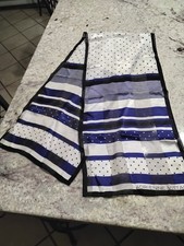 Adrienne Vittadini silk scarf featuring shades of blue and white