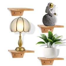 Small Floating Shelves,Speaker Shelf,Trapezoid Wall Shelf for Table Lamp Plan...