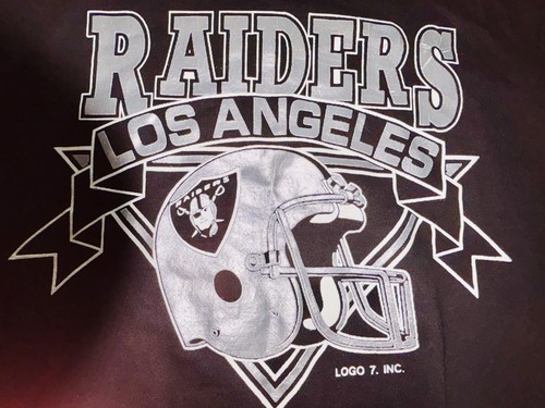 NFL 90s LOS ANGELES RAIDERS アメフト　シールドロゴ Vtg 90s Logo 7 Los Angeles Raiders NFL Logo Black Cre… - Gem