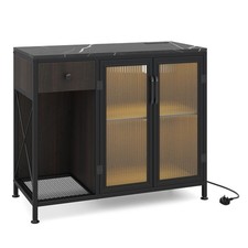 Buffet Sideboard with Power Outlets and LED Light