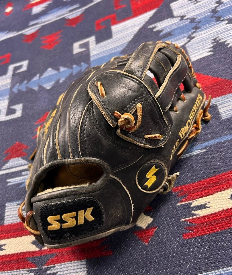 "Guante de béisbol SSK Pro-NMR The Pro Series negro 11-1/4"" derecho vintage" Foto 4 de 4