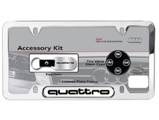 Genuine Audi License Plate Frame Gift Kit - Quattro Logo Zaw-355-011-a