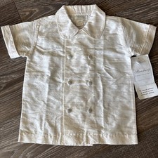 NWT Strasburg 100% Ivory Silk Boy’s Double Breasted Shirt Only Size 2