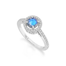 Natural Labradorite Solitaire Engagement Rings for Women Silver,Gold Vermeil 