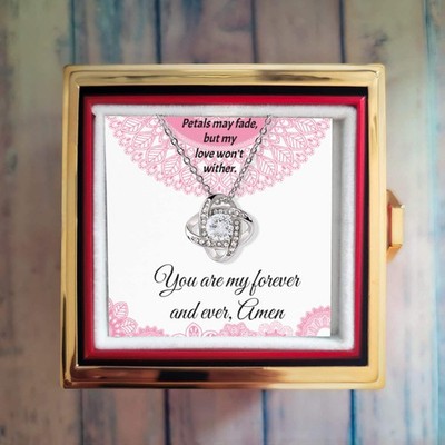 You Are My Forever and Ever Card with Love Knot Necklace and Gift Box