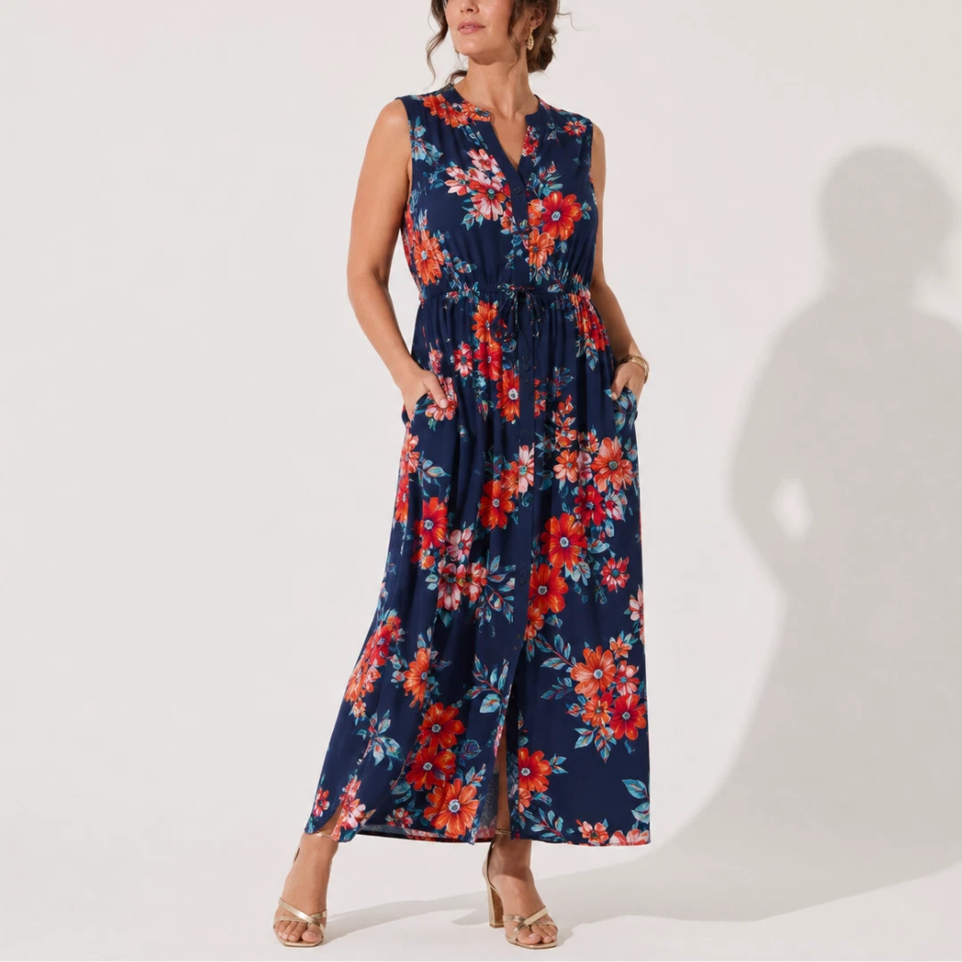 talbots long dresses Floral Jungle Jersey Maxi Dress