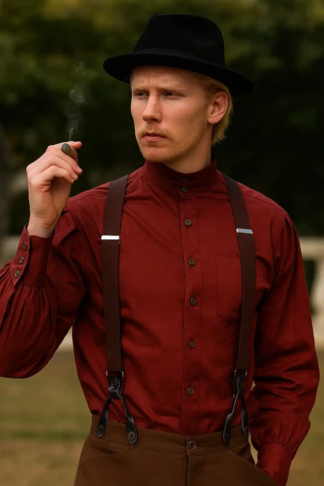 ThePirateDressing стимпанк викторианский костюм сеньор рубашка [шоколад] - Изображение 3 из 4