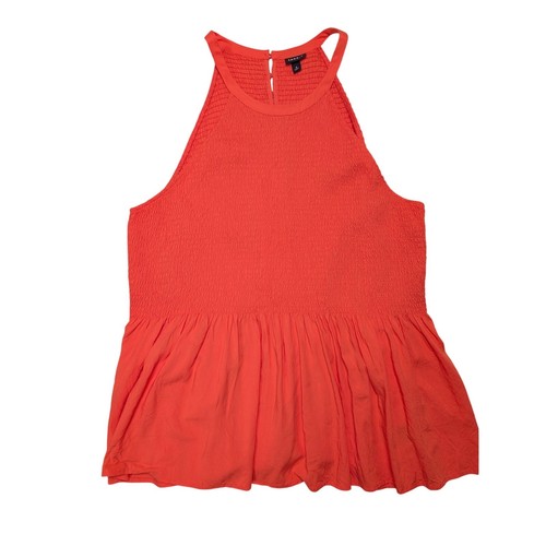 Débardeur femme Torrid smocké peplum challis orange col haut taille 4 26 plus - Photo 3/9