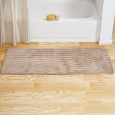 Microfiber Memory Foam Bath Mat - Oversized Padded Nonslip Accent Rug Wave