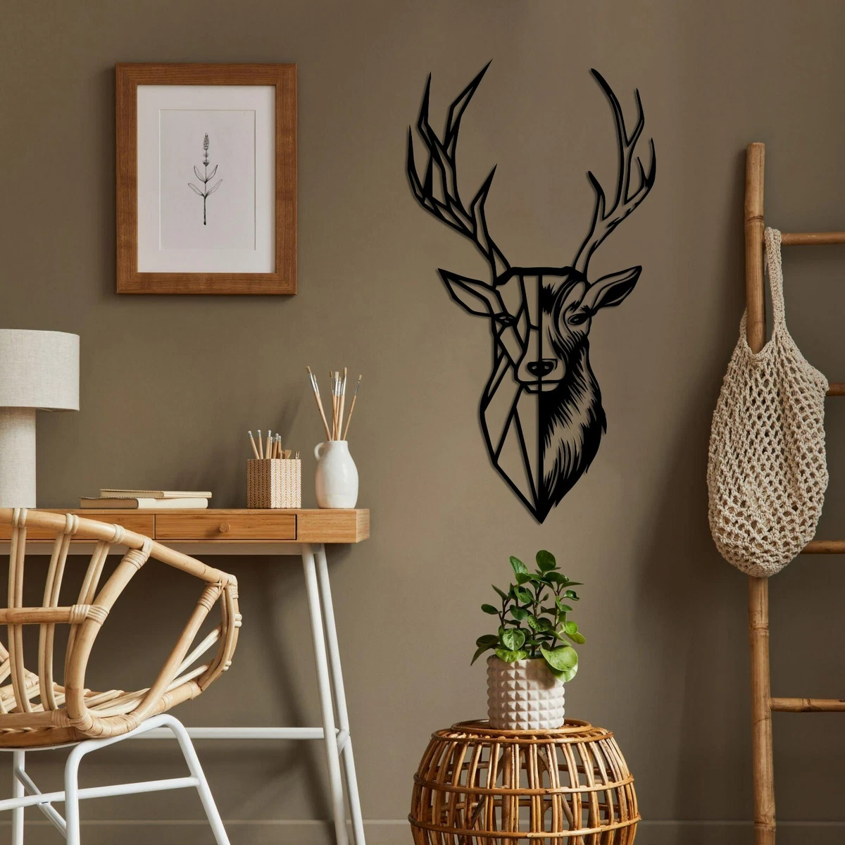 Geometric Deer Head Metal Wall Art, Wall Decor, Wall Hangings, Home Decor