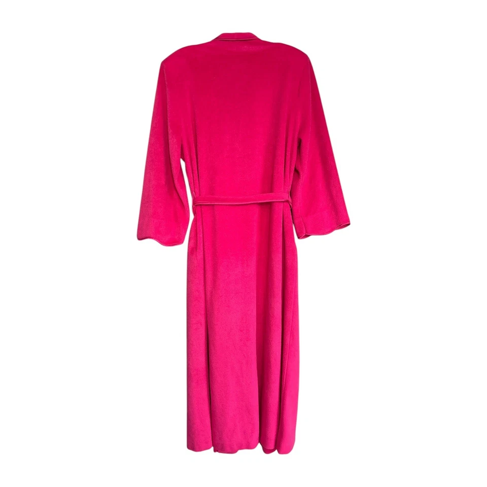Abrigo de casa vintage Vanity FAIR rosa fucsia envolvente con bolsillos  Foto 2 de 4