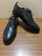 Bostonian Classic Wing Tips All Leather Shoes 11.5D/B/ Black Oxford USA Made #16