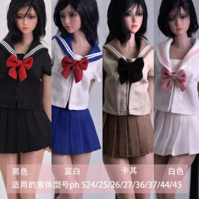 1/6 Scale Girl School Uniforms Clothes Set For 12'' Tbl Ph Female Figure Body Toy