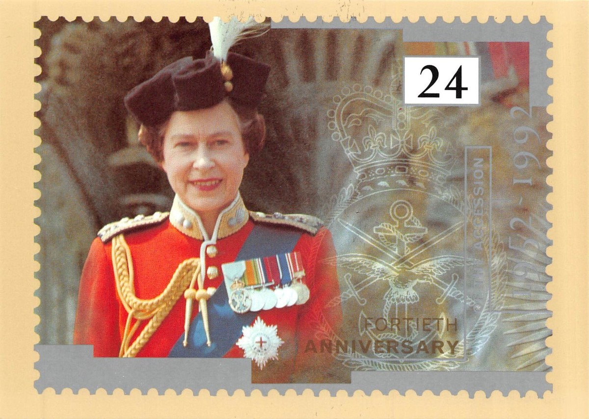 QUEEN ELIZABETH ACCESSION 1952- 992 Stamp Royal Mail POSTCARD