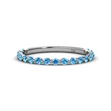 Blue Topaz 2.00 mm Eternity Ring Stackable 0.48 ctw 14K Gold JP:220272