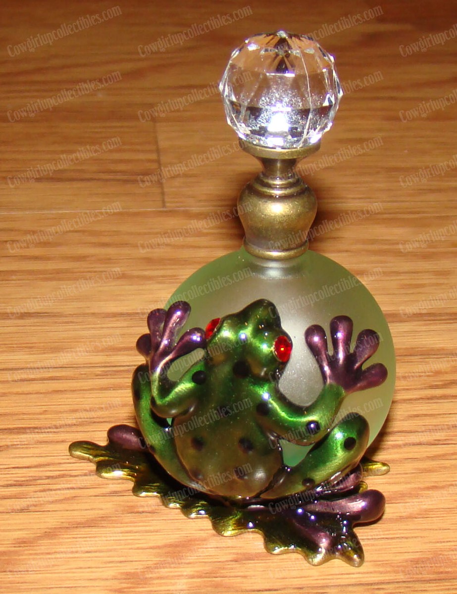 Dart FROG Perfume Bottle (3875) Pewter, Glass, Australian Crystals
