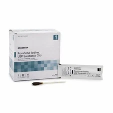 Impregnated Swabstick McKesson 1 Pack Individual Packet 10% Strength Povidone-Io