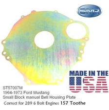 1964-1973 Ford Mustang Transmission Bell Housing Plate 157 Tooth  Smr Usa
