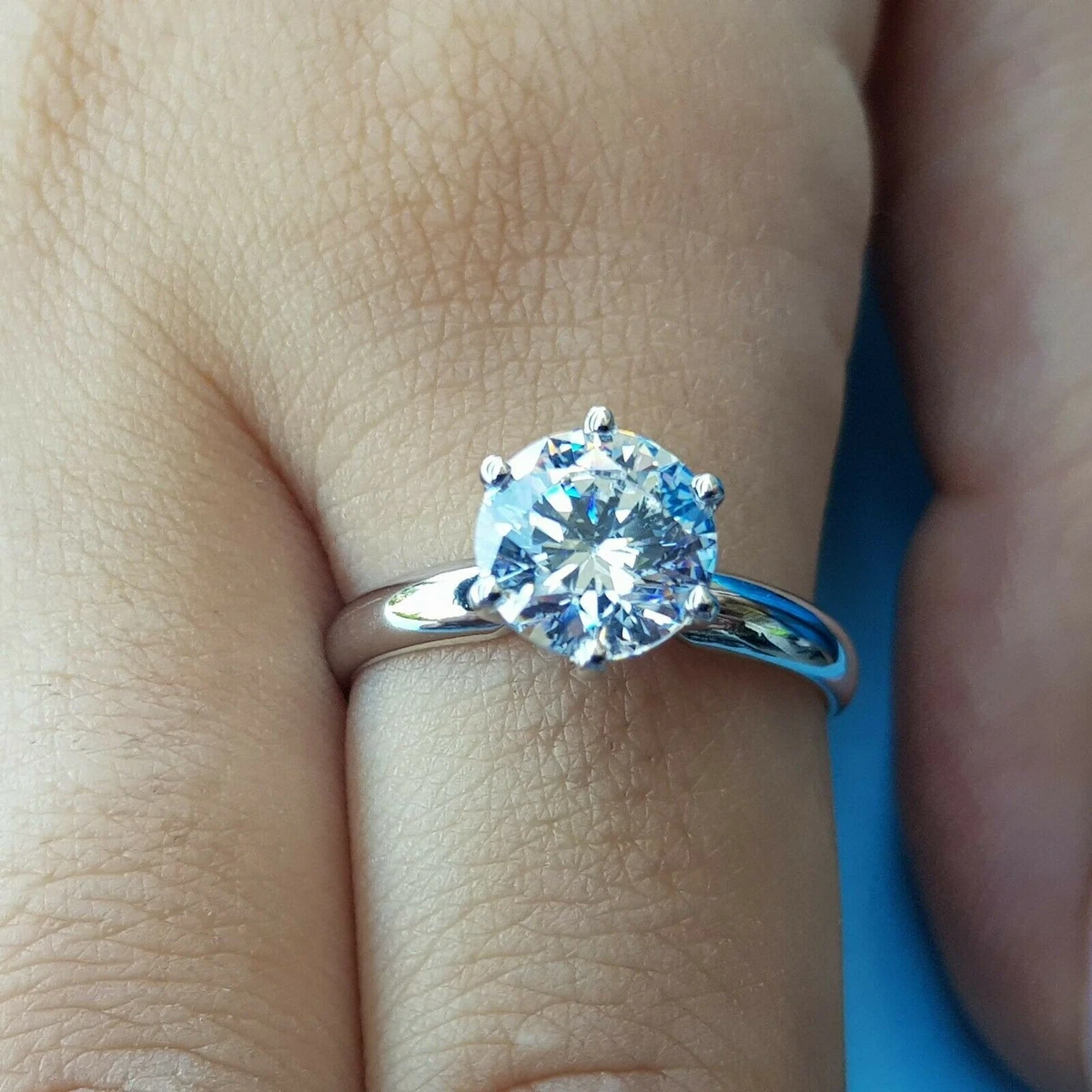Diamond Solitaire Ring 1 carat Round-cut 14K White Gold (I2/I)