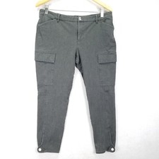 Lauren Ralph Lauren Equestrian Pants Women Sz 12 P Gray Horse Riding Snap Hem