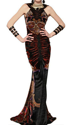 NWT ETRO Runway Campaign RED CARPET Divine Velvet Open Back Dress Gown 40  US 2 | eBay