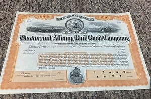 1963 Boston  and Albany  Railroad Company $1000 Bond Stock Certificate Unissued