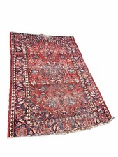 ANTIQUE Heriz FARAHAN ORIENTAL RUG  Hand-Knotted Vintage Carpet 4x7