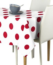 Red Dots on White Signature Tablecloths - Assorted Sizes 