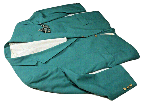 Nordstrom Mens Jacket Blazer 44 Canada Vintage Green Nautical Gold Button - Bild 11 von 11