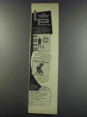 1956 ABC-Paramount Records Ad - Billy Taylor Evergreens and Don Elliott