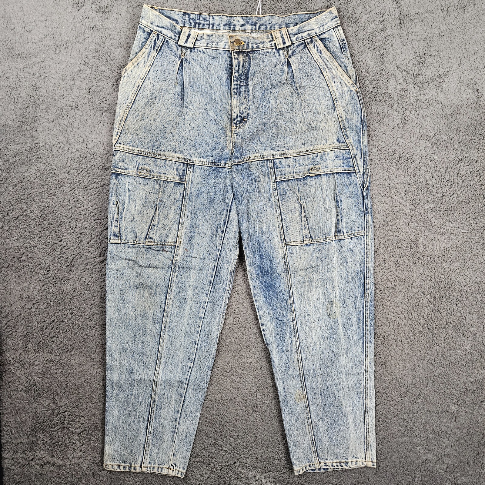 Vintage 90s Lee Acid Wash Gray Denim Jeans 36x32 Falcon League