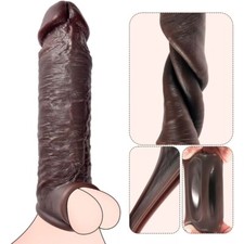 Penis Sleeve Cock Ring Delay Ejaculation Penis Extender Reusable Condoms For Men