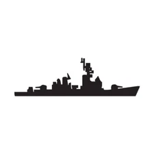 Ship Navy Patrol Destroyer - Decal Sticker - Multiple Colors & Sizes - ebn3034