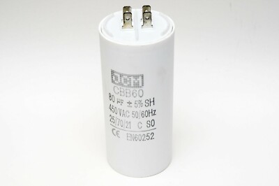 80UF 450VAC Motor Run Capacitor 450V AC CBB60 80 UF Round White 50/60HZ Cap
