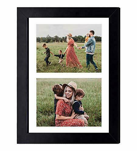 8.5x11 Wooden Picture Frame with White Mat for Two 5x7 Photos Gift for Families - Picture 2 of 8