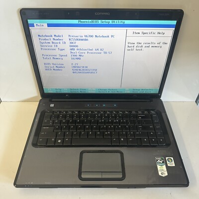 15.4  HP Compaq Presario V6700 V6719NR AMD Athlon 1GB RAM No HDD
