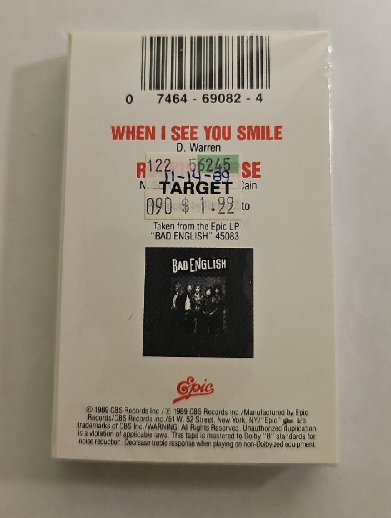 Bad English - When I See You Smile Cassette Single SEALED | eBay