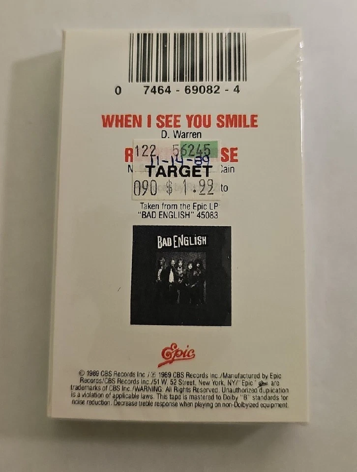 Bad English - When I See You Smile Cassette Single SEALED - Image 2 of 4
