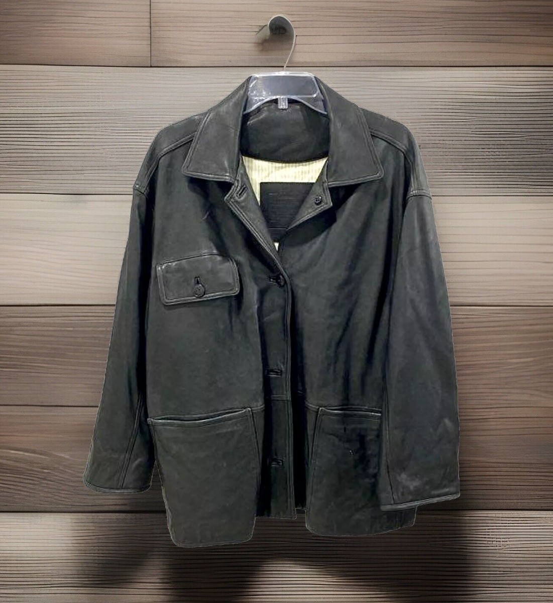 【超美品】Old Coach leather jacket M RARE! Vintage 90's Men's Coach Black Soft Leather Jacket Large 42R