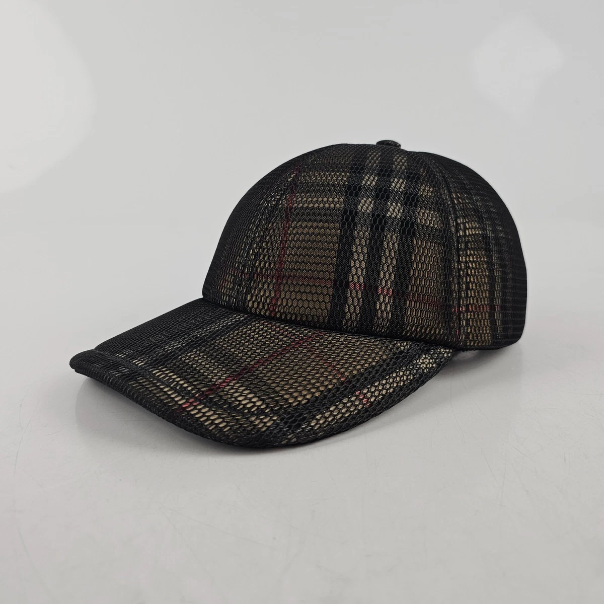 Burberry Checkered Beige Mesh Baseball Cap New