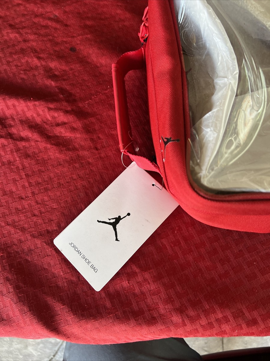Nike Jordan Jumpman Travel Shoe Bag Gym Red Clear Size Large