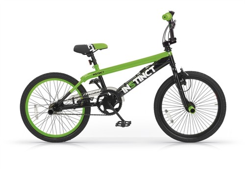 BICICLETTA 20 BMX INSTINCT MBM BICI FREESTYLE VERDE ELETTRICO E NERO BIKE |  eBay