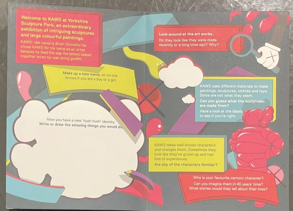 KAWS - 1 (Yorkshire Sculpture Park) YSP 2016 actividades familiares folleto original Foto 2 de 4