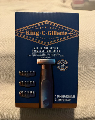King C. Gillette All-In-One Face Trimmer Waterproof 1/3/5mm Rechargeable 5590