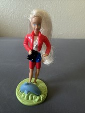Vintage 1990's Barbie Lifeguard McDonalds Happy Meal Toys Mini Doll and Dolphin