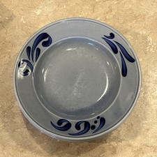 VTG Lot of 3 Schonwald Germany Decorated Blue Round 9.25” Shallow Soap Bowls