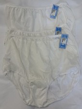 3 Pair Dixie Belle White 100 Nylon Size 12 Scalloped Leg Panty Style 719