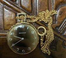 Sandoz Gold Analog Pocket Watch