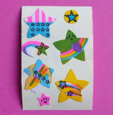 Stickeralbum Sticker Vintage 90er Jahre bsb Stoff Fuzzy Sterne
