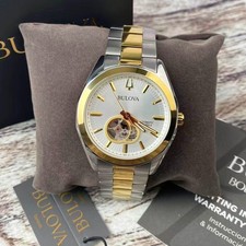 New Bulova Surveyor Men's Automatic Watch 98A284 Gold Silver Two-Tone Dial 42 mm